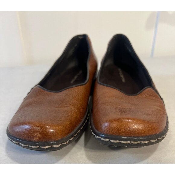 Croft & Barrow Shoes Brown Leather Flats Slip On Size 9 - Picture 4 of 8